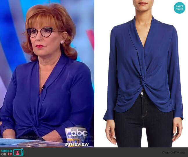 Mariposa Plunge Silk Blouse by L'Agence worn by Joy Behar  on The View