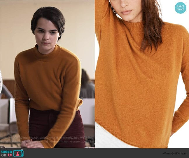 Mock Neck Cashmere Sweater by Madewell worn by Elodie Davis (Brianna Hildebrand) on Trinkets