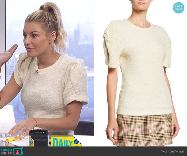 Knotted Short-Sleeve Top by Maggie Marilyn worn by Morgan Stewart on E! News