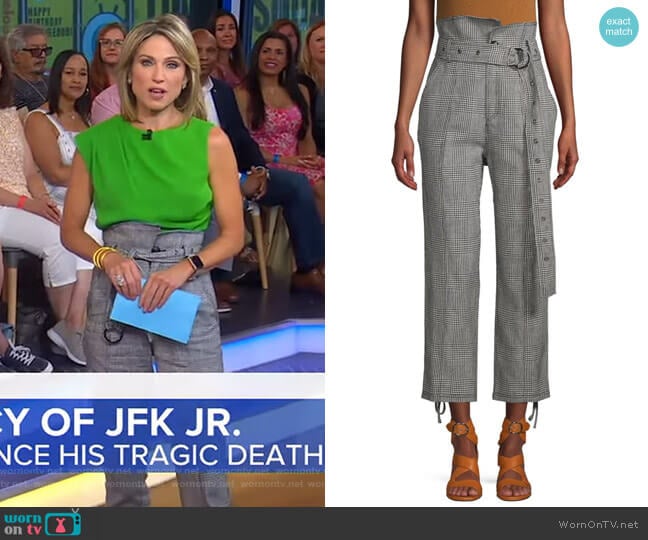 WornOnTV: Amy’s green top and grey belted pants on Good Morning America ...