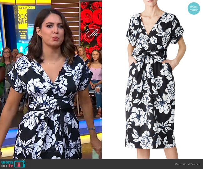 WornOnTV: Cecilia’s black floral wrap dress on Good Morning America ...