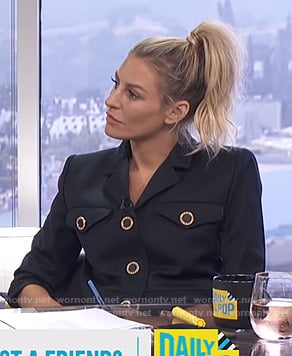 Morgan’s black cropped jacket on E! News Daily Pop