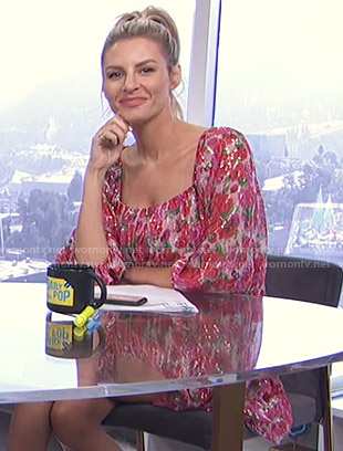 Morgan’s metallic floral dress on E! News Daily Pop