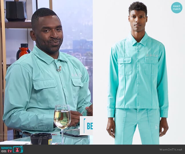 Button Up Work Shirt by Not of this Earth worn by Justin Sylvester on E! News