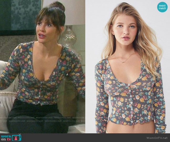 Out From Under Benny Long Sleeve Top worn by Sarah Horton (Linsey Godfrey) on Days of our Lives