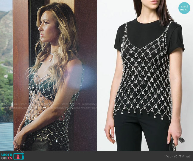 Paco Rabanne Stone Embellished Fishnet Top worn by Audrina Patridge (Audrina Patridge) on The Hills New Beginnings