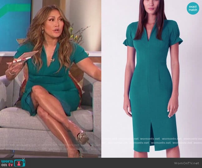 Patel Sheath Dress by Black Halo worn by Carrie Inaba on The Talk