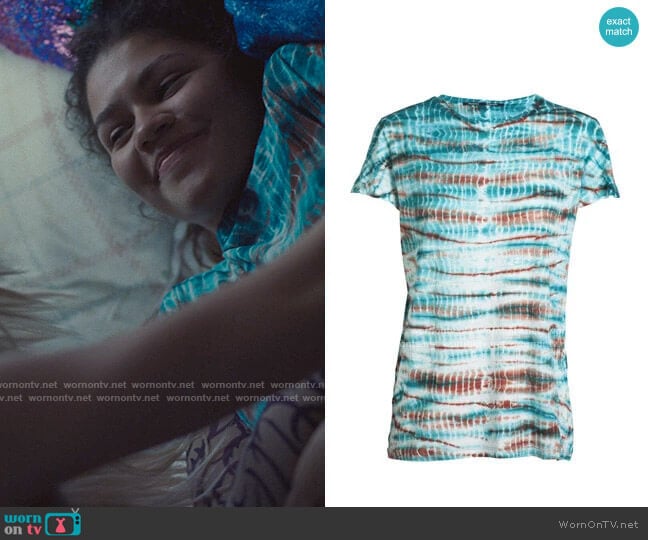 Proenza Schouler Tie Dye T-shirt worn by Rue Bennett (Zendaya) on Euphoria