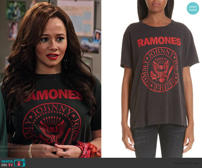 Ramones Boy Tee by R13 worn by Jade (Talia Jackson) on Family Reunion