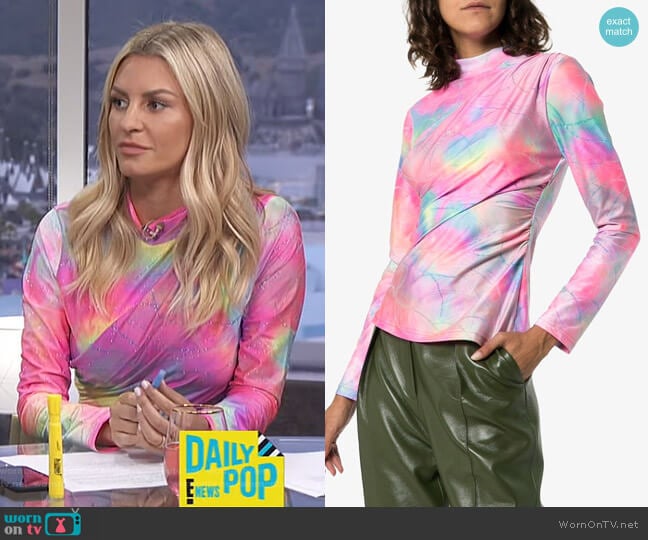 Peyton Tie Dye Top by Sies Marjan worn by Morgan Stewart on E! News