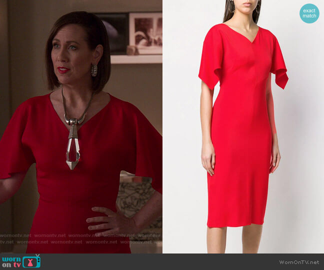 Drape Sleeve Fitted Dress by Sies Marjan worn by Diana Trout (Miriam Shor) on Younger