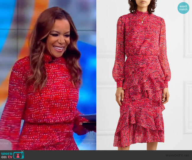 WornOnTV: Sunny’s red ruffled long sleeve dress on The View | Sunny ...