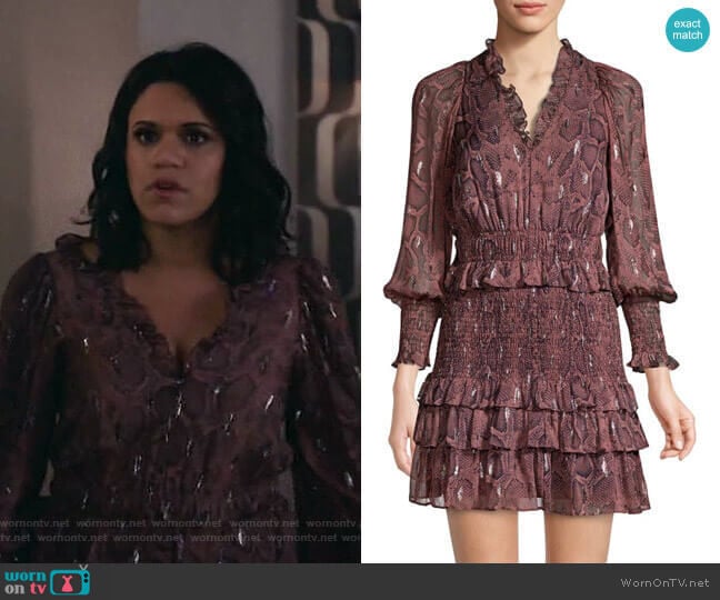 Snake Smock Dress by Rebecca Taylor worn by Yoli (Justina Adorno) on Grand Hotel