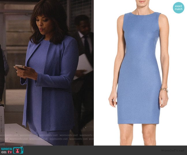 Sarga Knit Bateau Neck Dress by St. John worn by Jasmine Gooden (Sharon Leal) on Instinct