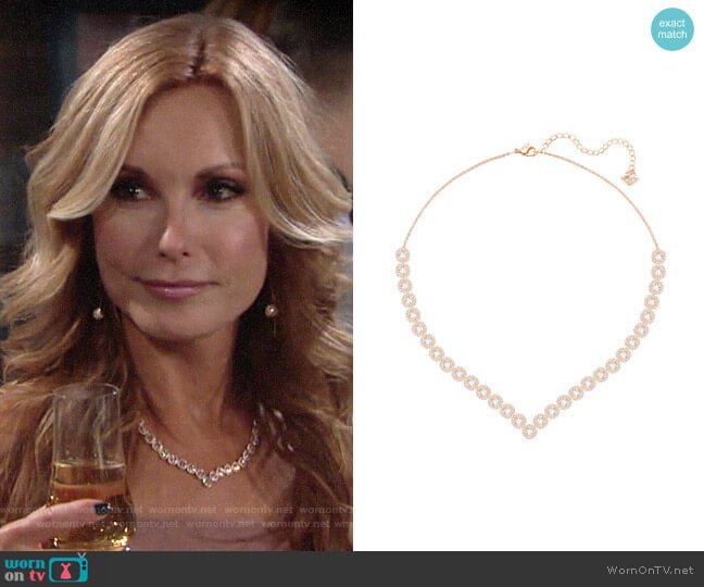 Swarovski Angelic Square Necklace in Rose Gold worn by Lauren Fenmore (Tracey Bregman) on The Young and the Restless