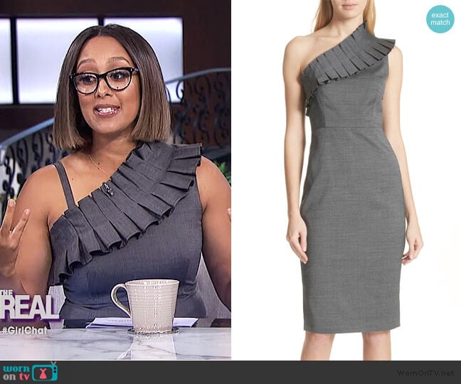 WornOnTV: Tamera’s gray ruffle sheath dress on The Real | Tamera Mowry ...