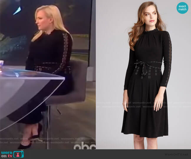 Illusion Inset Dress with Studs by Teri Jon by Reckie Freeman worn by Meghan McCain on The View