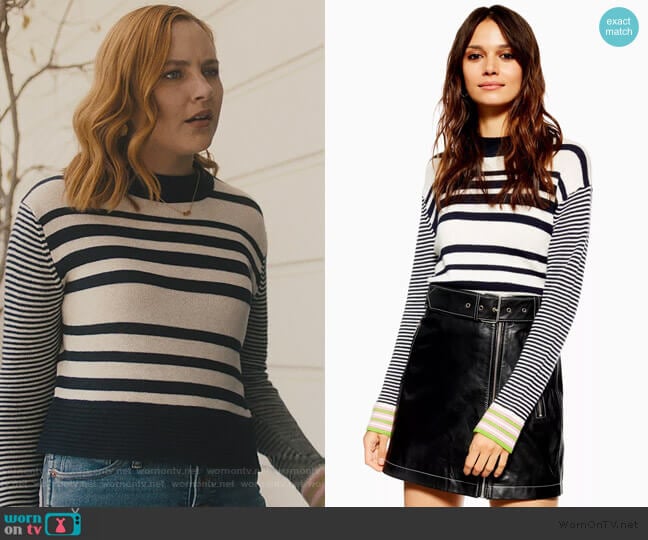 Ottoman Cropped Jumper With Cashmere by Topshop worn by Violet Simmons (Haley Ramm) on Light as a Feather