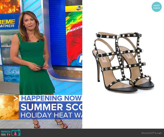 Garavani Rockstud Sandals by Valentino worn by Ginger Zee on Good Morning America