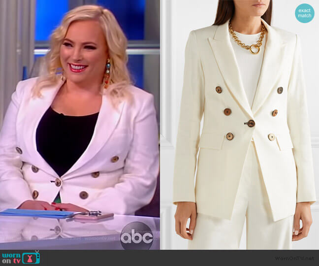 Gaya Dickey linen-blend blazer by Veronica Beard worn by Meghan McCain on The View