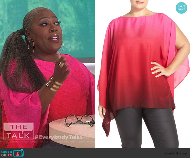 Ombre Poncho Top by Vince Camuto worn by Sheryl Underwood on The Talk