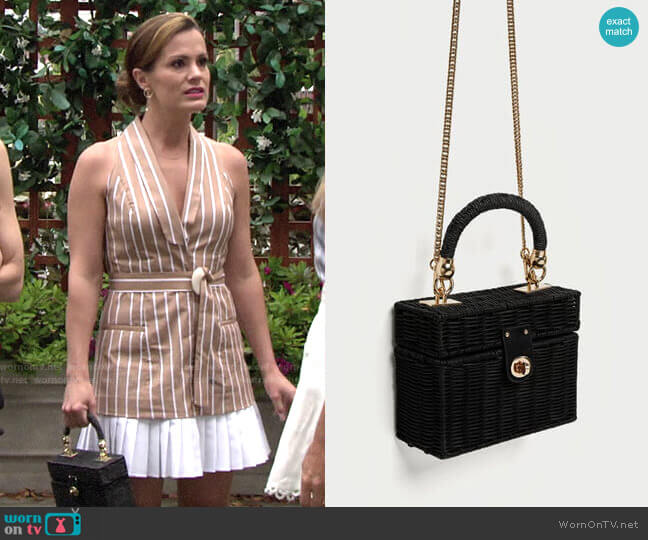 Zara Minaudiere Bag with Braided Handle worn by Chelsea Lawson (Melissa Claire Egan) on The Young and the Restless