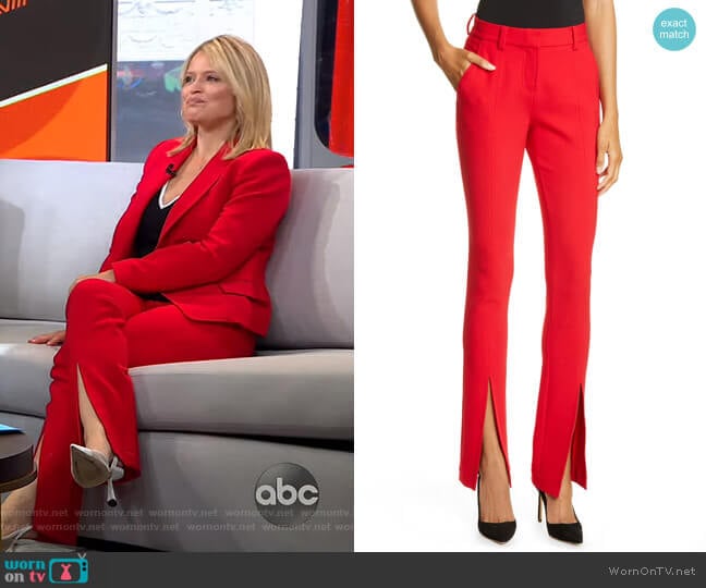 Conway Front Slit Pants by A.L.C. worn by Sara Haines on Good Morning America