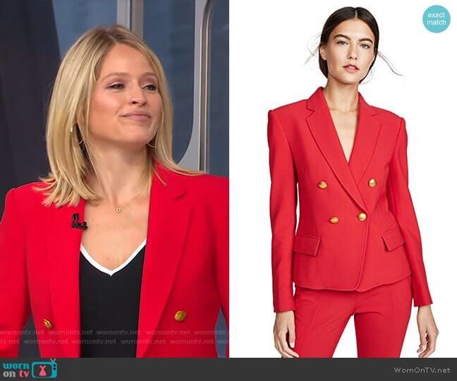 WornOnTV: Sara’s red blazer and front slit pants on GMA Strahan And ...