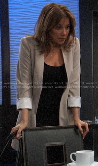 Alexis’s beige blazer on General Hospital