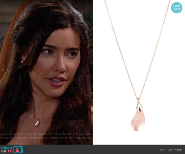 Alexis Bittar Dewdrop Pendant Necklace worn by Steffy Forrester (Jacqueline MacInnes Wood) on The Bold & the Beautiful