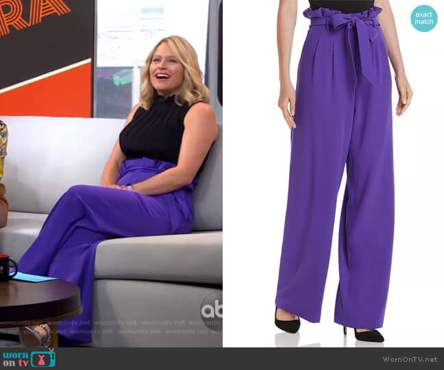 Farrel Pants by Alice + Olivia worn by Sara Haines on Good Morning America