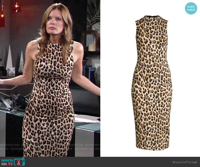 Alice + Olivia Delora Leopard Dress worn by Phyllis Summers (Michelle Stafford) on The Young and the Restless