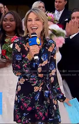 Amy’s black floral dress on Good Morning America