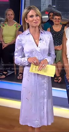 Amy’s purple floral midi dress on Good Morning America