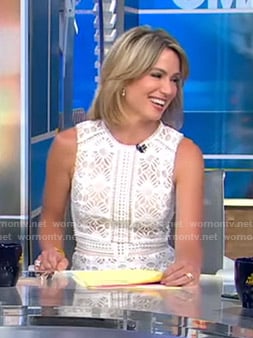 Amy’s white sleeveless lace dress on Good Morning America