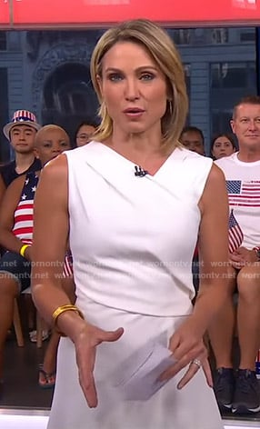 Amy’s white v-neck dress on Good Morning America