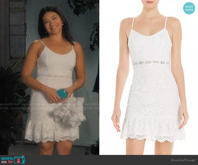 Aqua Lace Mini Dress worn by Jane Villanueva (Gina Rodriguez) on Jane the Virgin