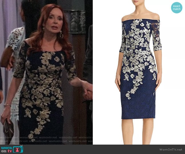 Avery G Embroidered-Lace Midi Dress worn by Bobbie Spencer (Jackie Zeman) on General Hospital