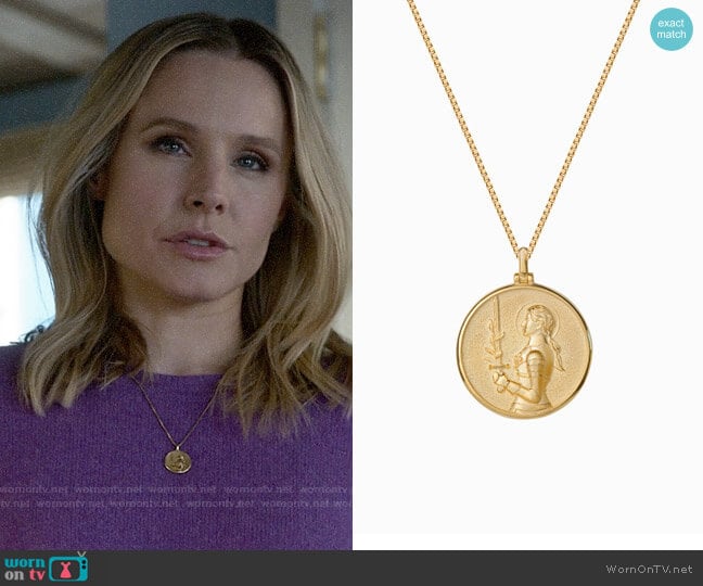 Awe Joan of Ark Coin Necklace worn by Veronica Mars (Kristen Bell) on Veronica Mars