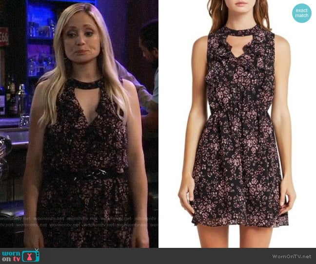 Bcbgeneration Floral Choker Dress worn by Lulu Spencer Falconeri (Emme Rylan) on General Hospital