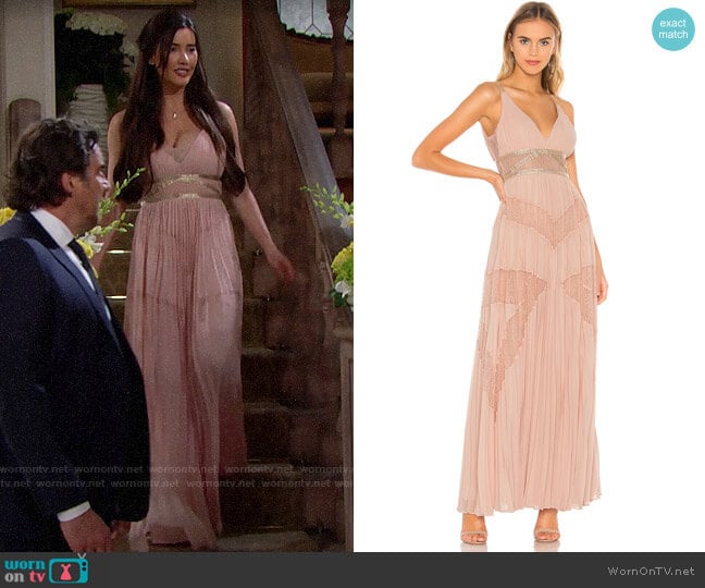 Bcbgmaxazria Eve Pleated Gown worn by Steffy Forrester (Jacqueline MacInnes Wood) on The Bold and the Beautiful