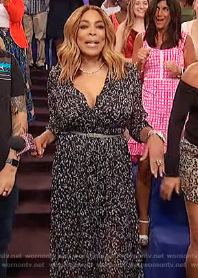 Wendy’s black floral maxi dress on The Wendy Williams Show