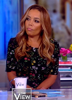 Sunny’s black floral dress on The View