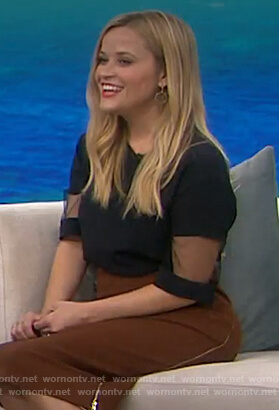 Reese Witherspoon's black mesh sleeve top on Today