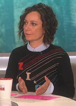 Sara’s black Ziggy sweater on The Talk