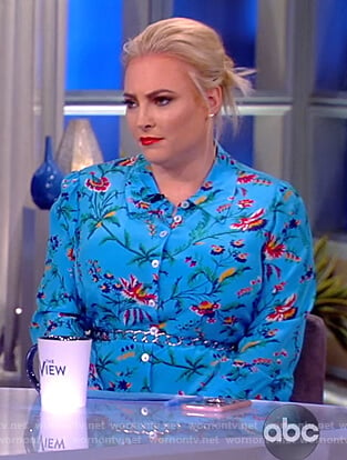 Meghan's blue floral shirtdress on The View