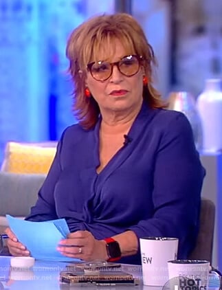 Joy’s blue twisted blouse on The View