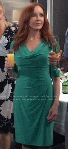 Bobbie’s green cowl neck dress on General Hospital