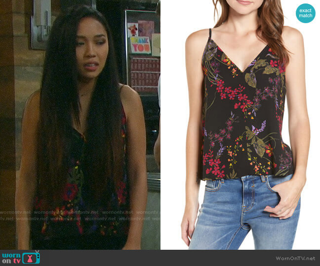 BP Double V-Neck Camisole Top  worn by Haley Chen (Thia Megia) on Days of our Lives