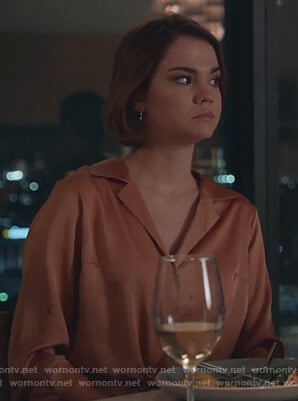 Callie's brown satin shirt on Good Trouble